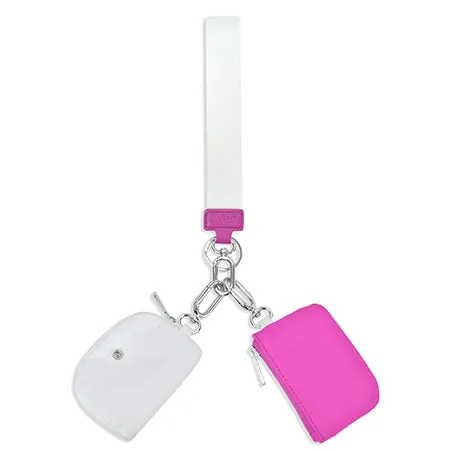 Hot Pink/White NGIL Dual Pouch Wallet Wristlets