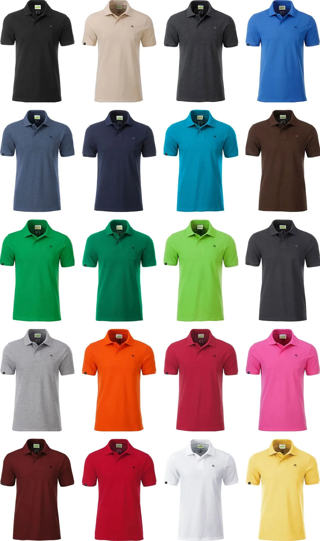 JAN 8010 ― Herren Bio-Baumwolle Polo Shirt - Braun