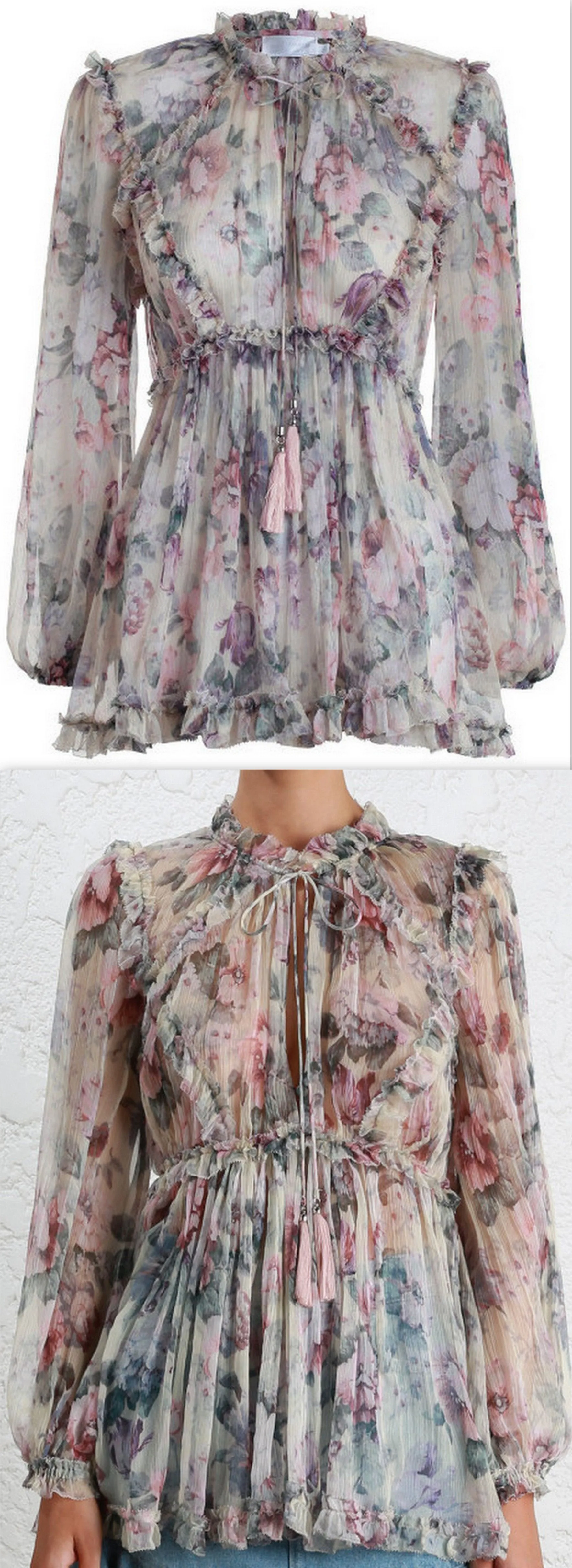 'Jasper' Ruffle Floral Top