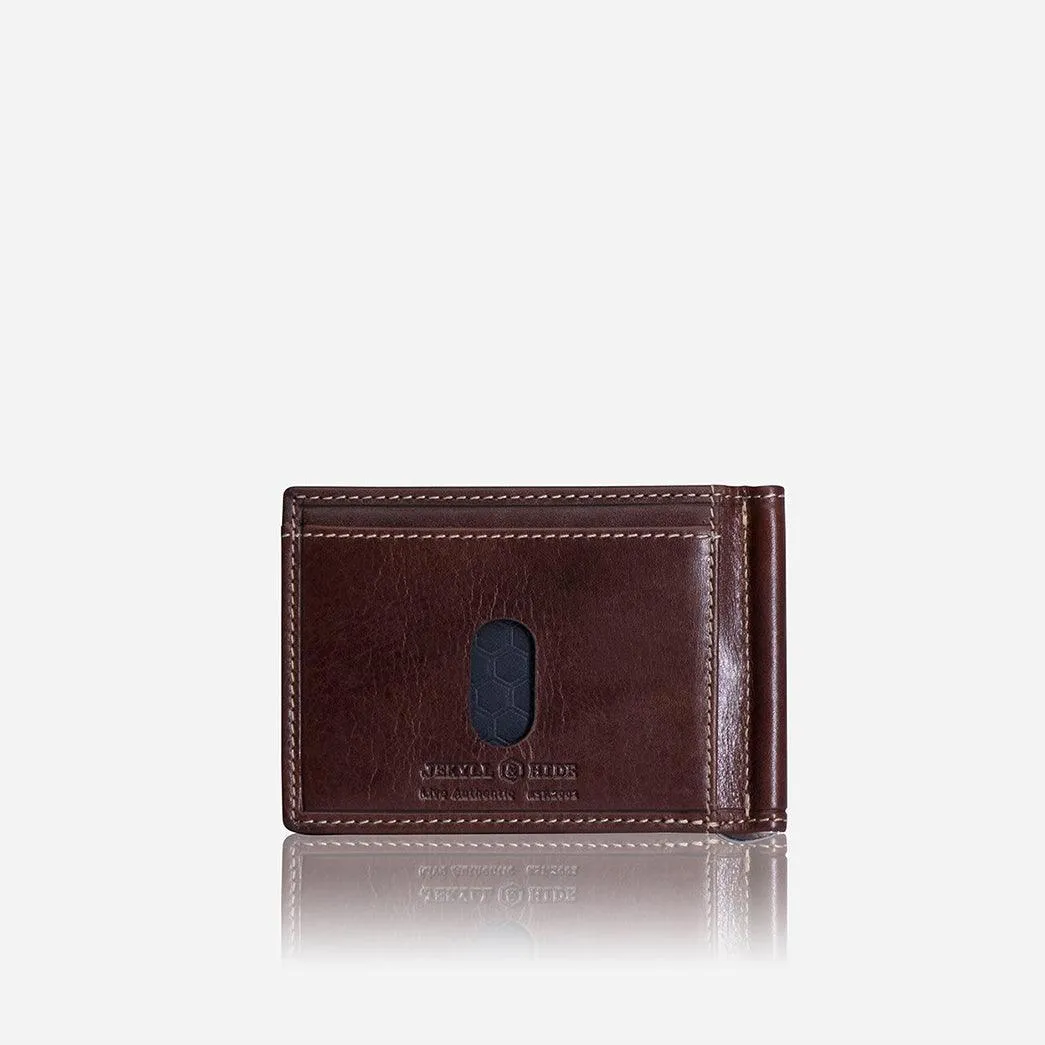 Jekyll & Hide Oxford Leather Money Clip Wallet, Coffee