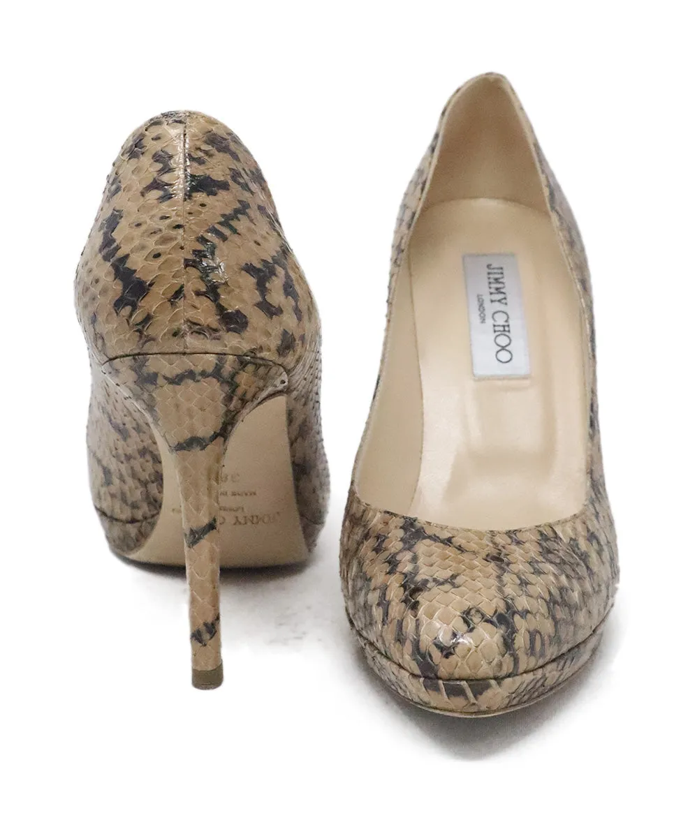 Jimmy Choo Brown Snake Print Heels sz 8.5