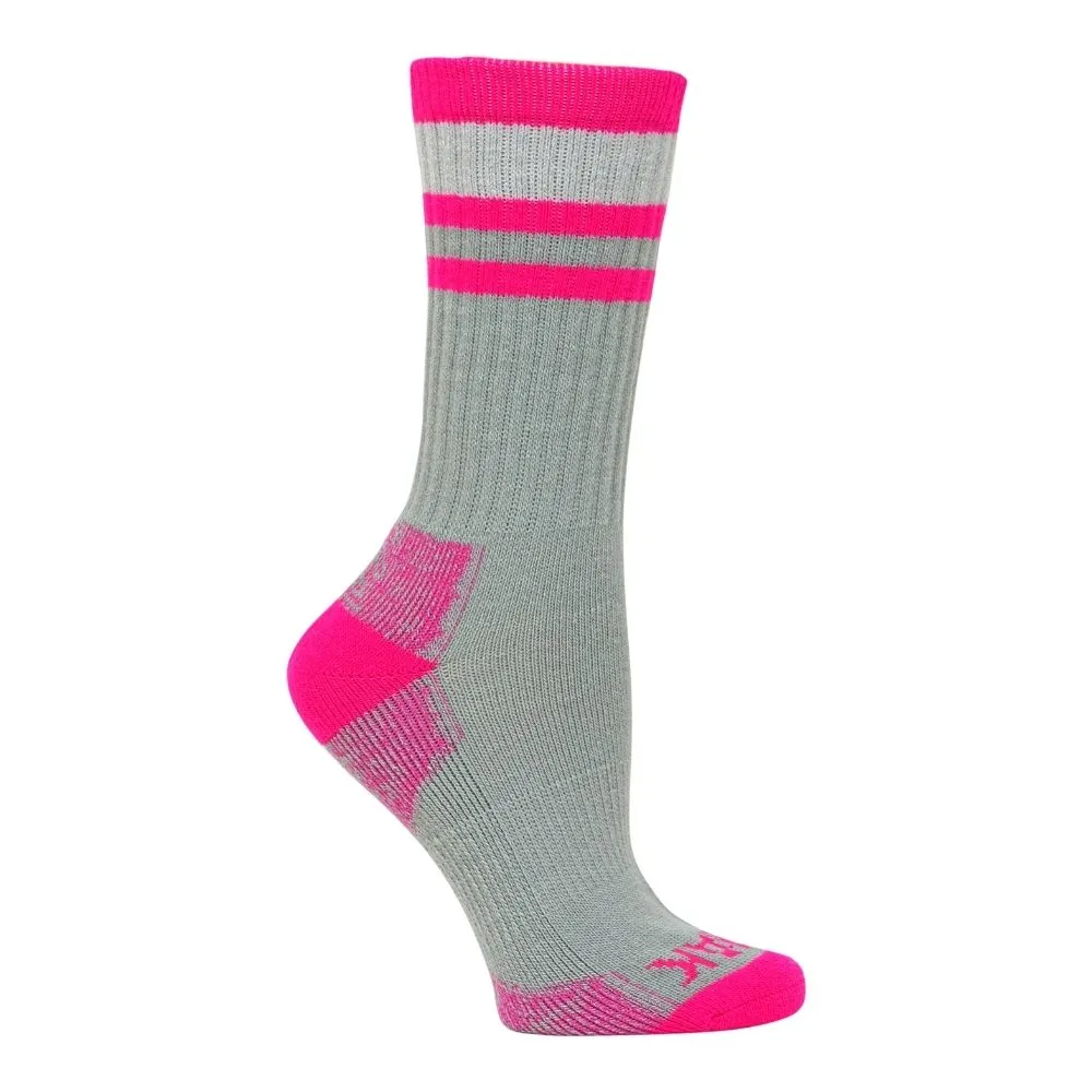 Kodiak Women's 2 PK Work Sock Tall Length - Black/Grey/Pink