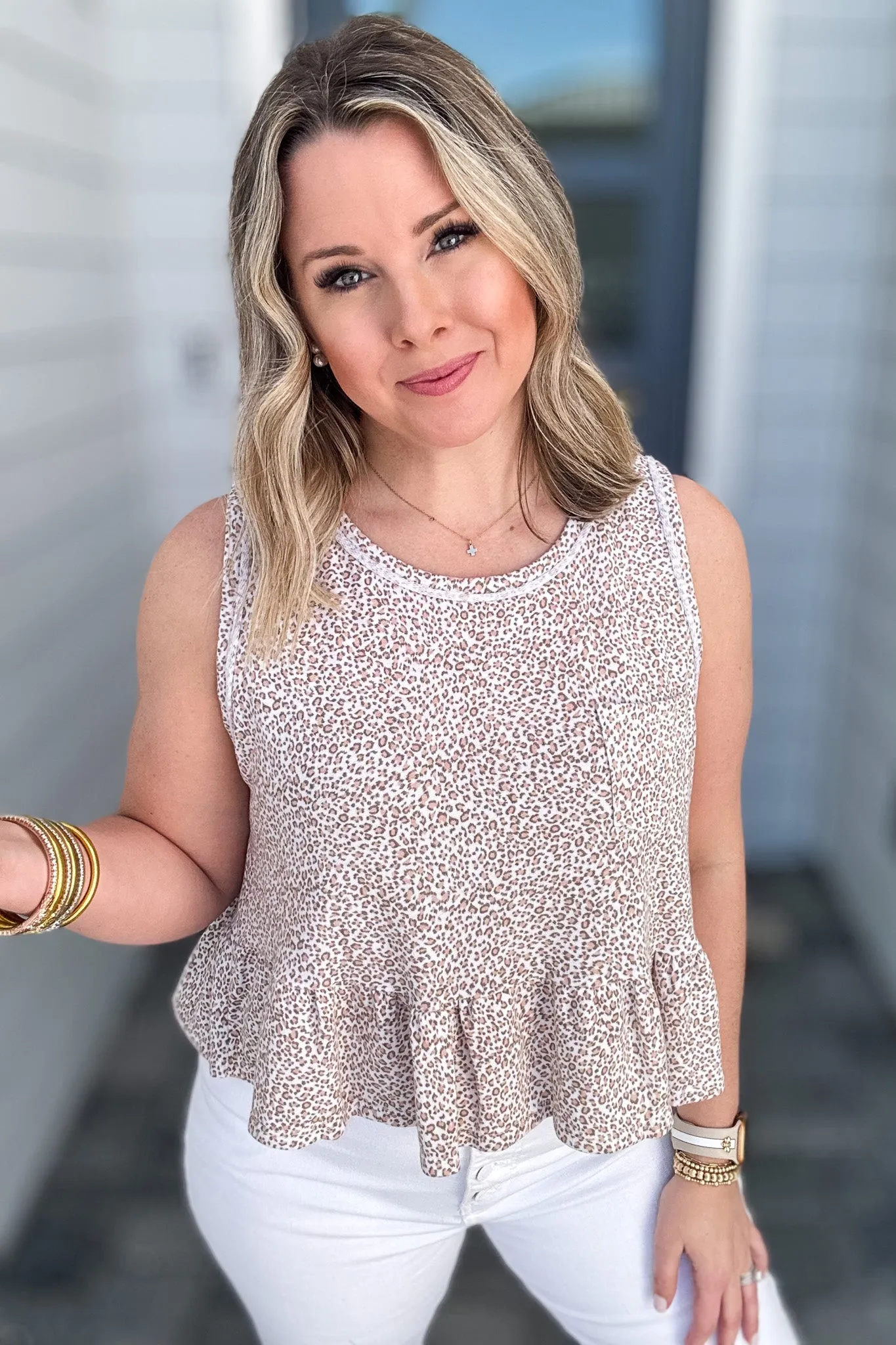 Leopard Peplum Tank