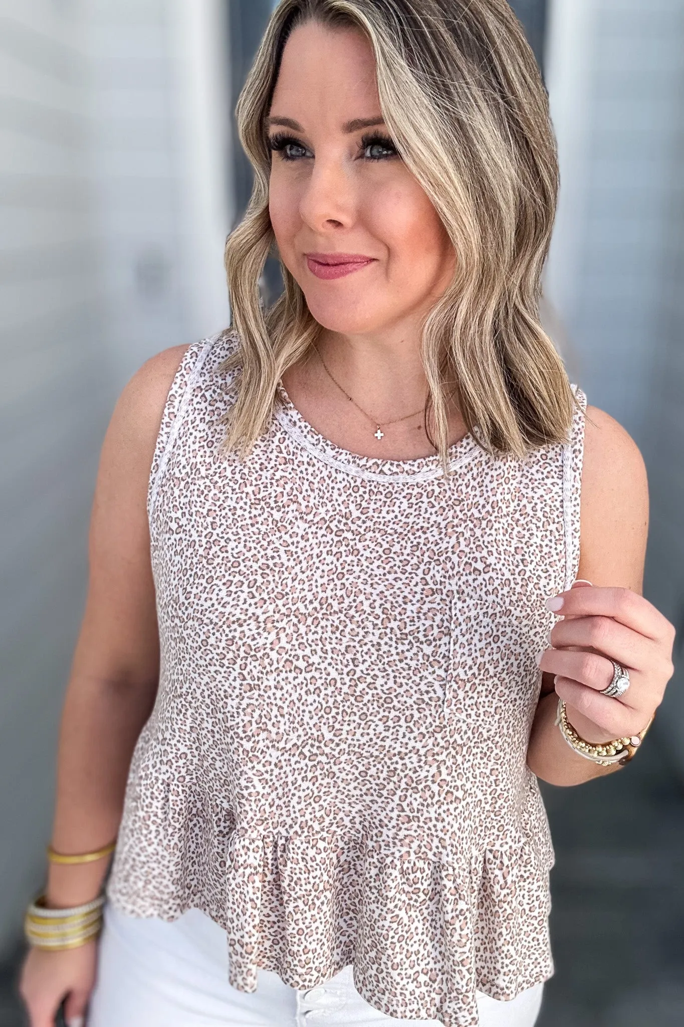 Leopard Peplum Tank