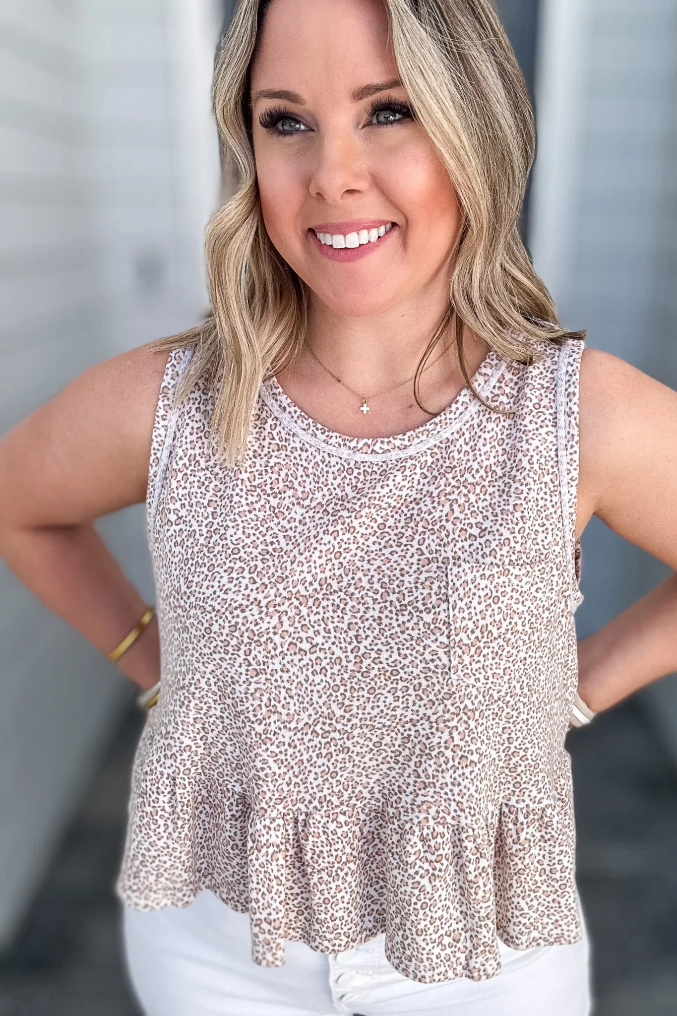 Leopard Peplum Tank