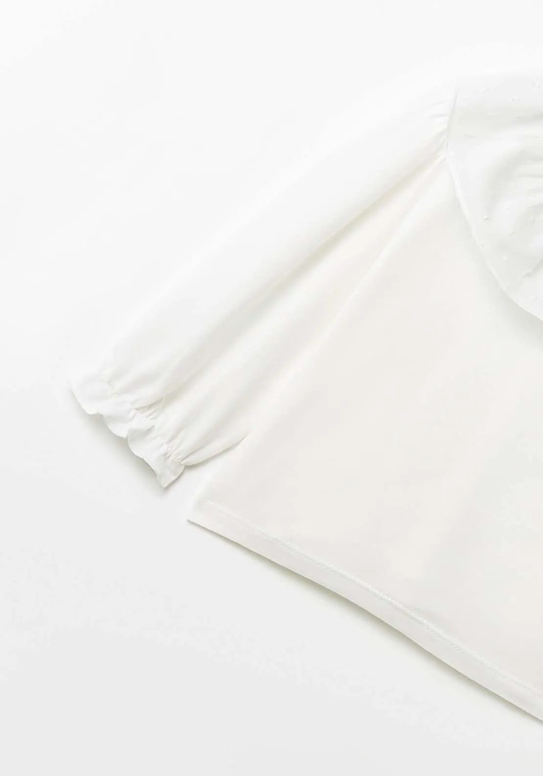 Long Sleeve Ruffle Top - White