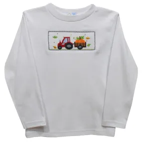 Long Sleeve Tee - Tractor with Pumpkin