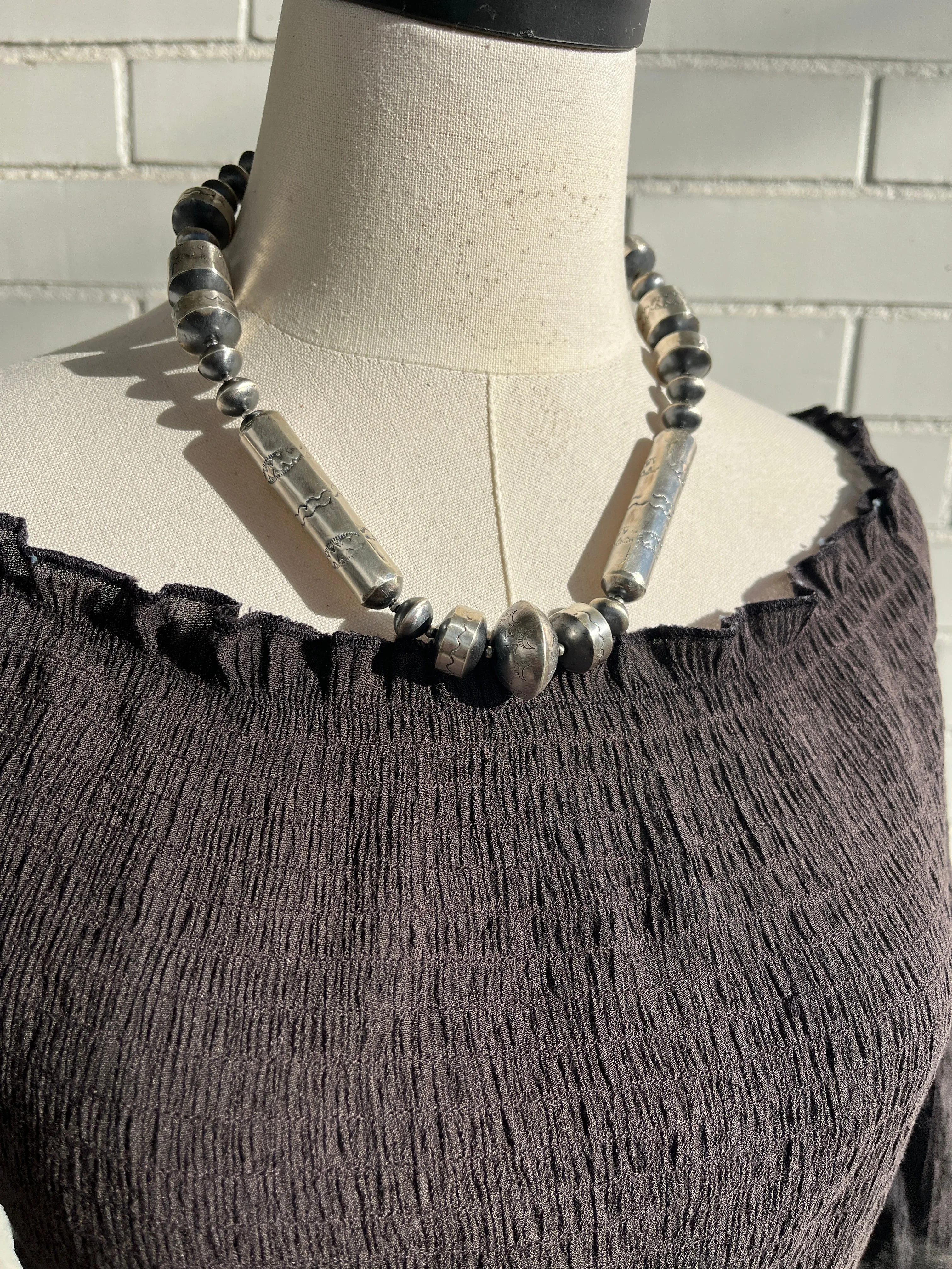 Long Stamped Navajo Pearl Set