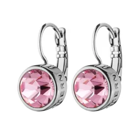 LOUISE SHINY SILVER LIGHT ROSE EARRINGS