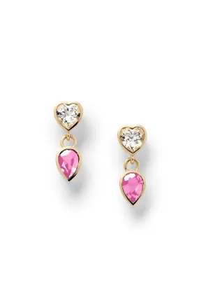 Lover   Tear Double Charm Drop Earrings