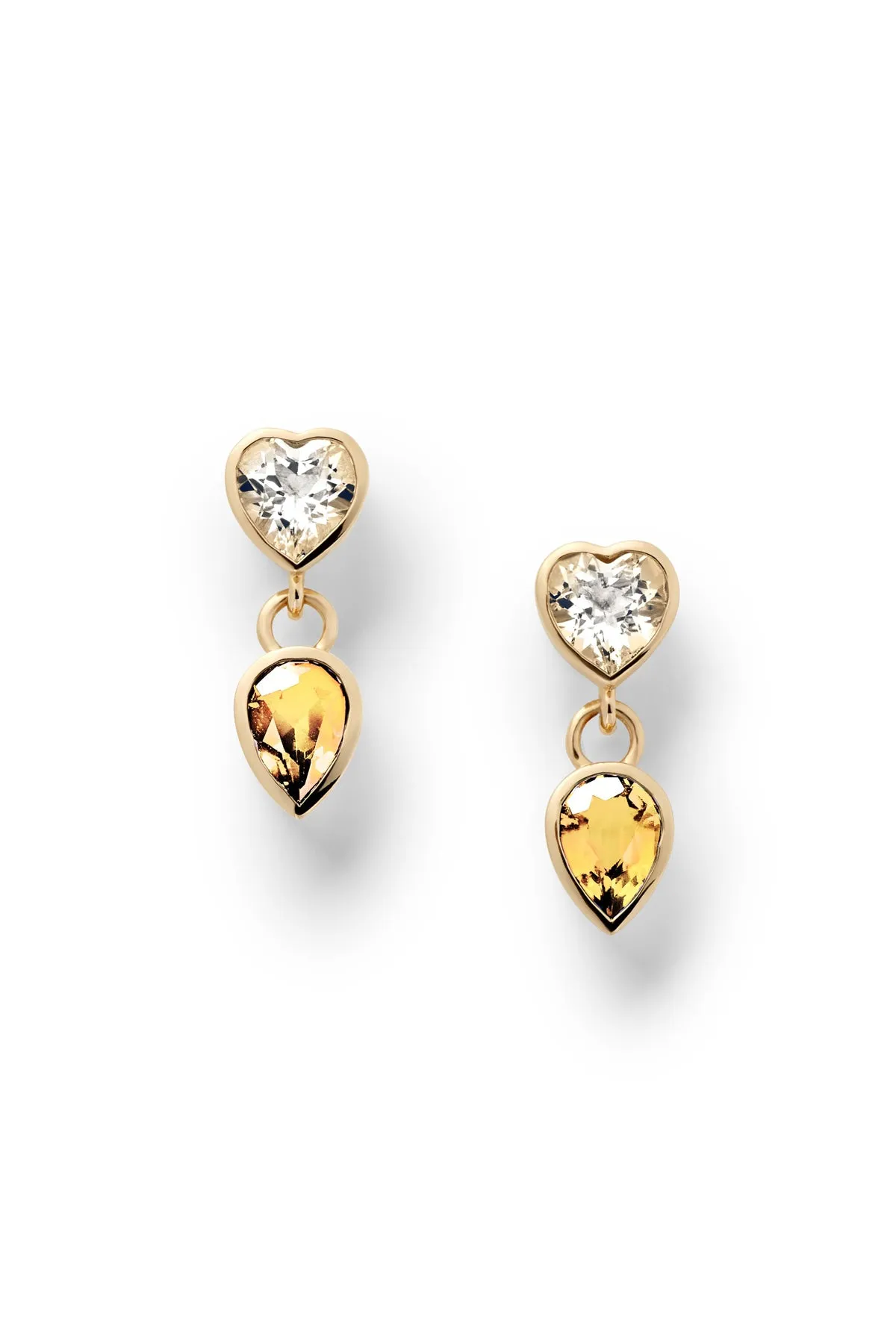 Lover   Tear Double Charm Drop Earrings