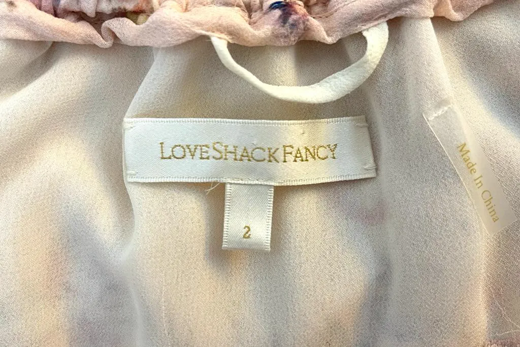 LoveShackFancy  Silk Georgette Dress. Size 2US