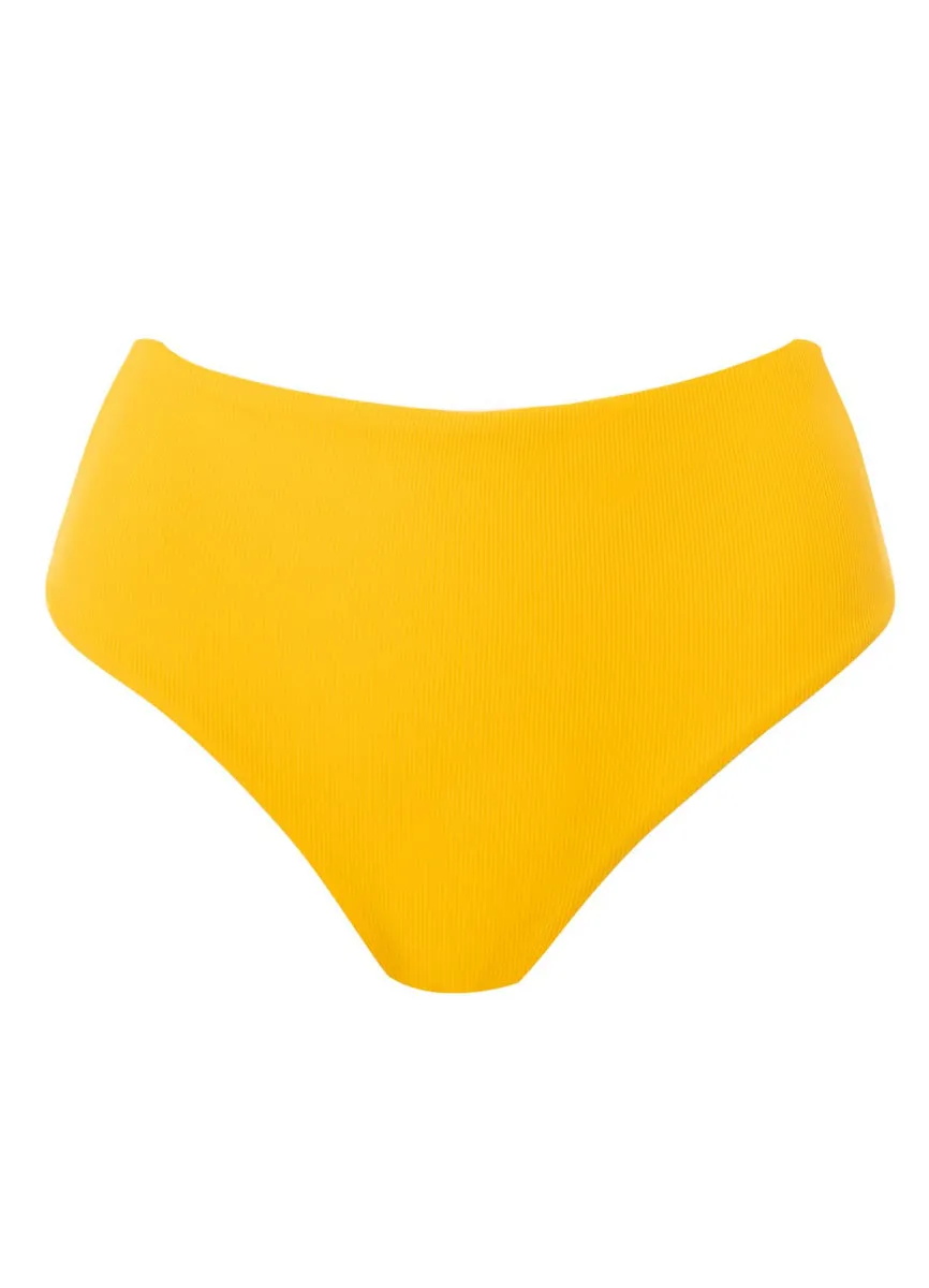 Maaji Amber Yellow Venus Mid Rise Bikini Bottom