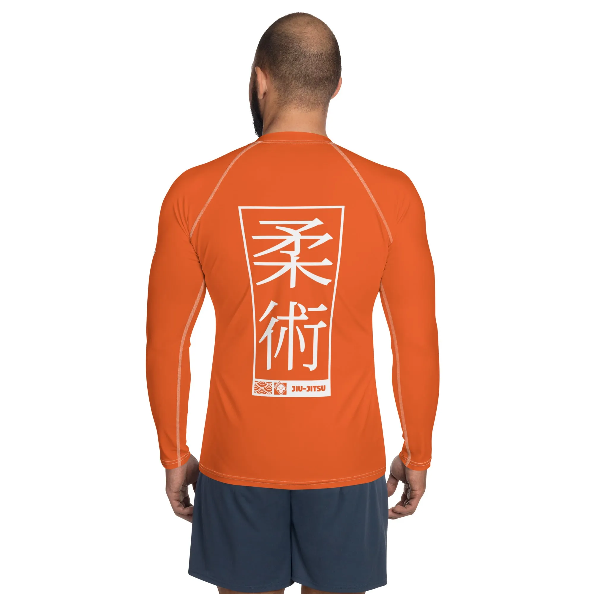 Mens Long Sleeve BJJ Rash Guard - Jiu-Jitsu 015 - Flamingo