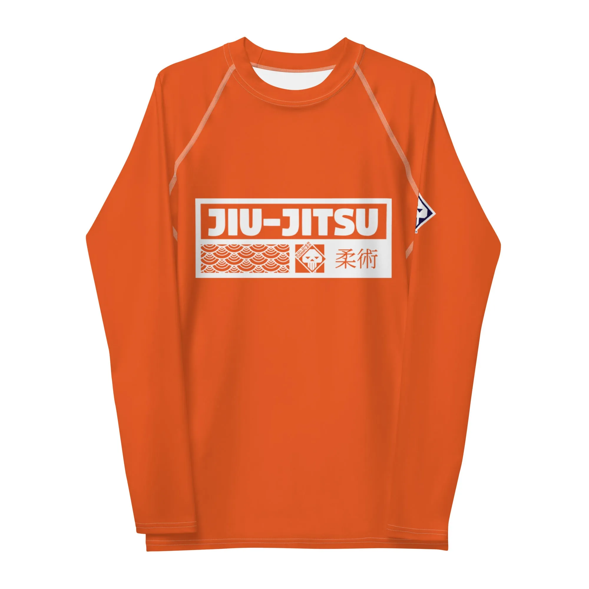 Mens Long Sleeve BJJ Rash Guard - Jiu-Jitsu 015 - Flamingo