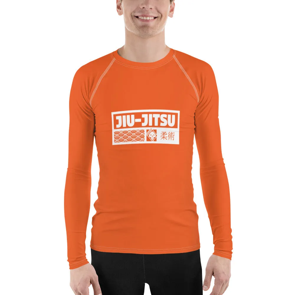 Mens Long Sleeve BJJ Rash Guard - Jiu-Jitsu 015 - Flamingo