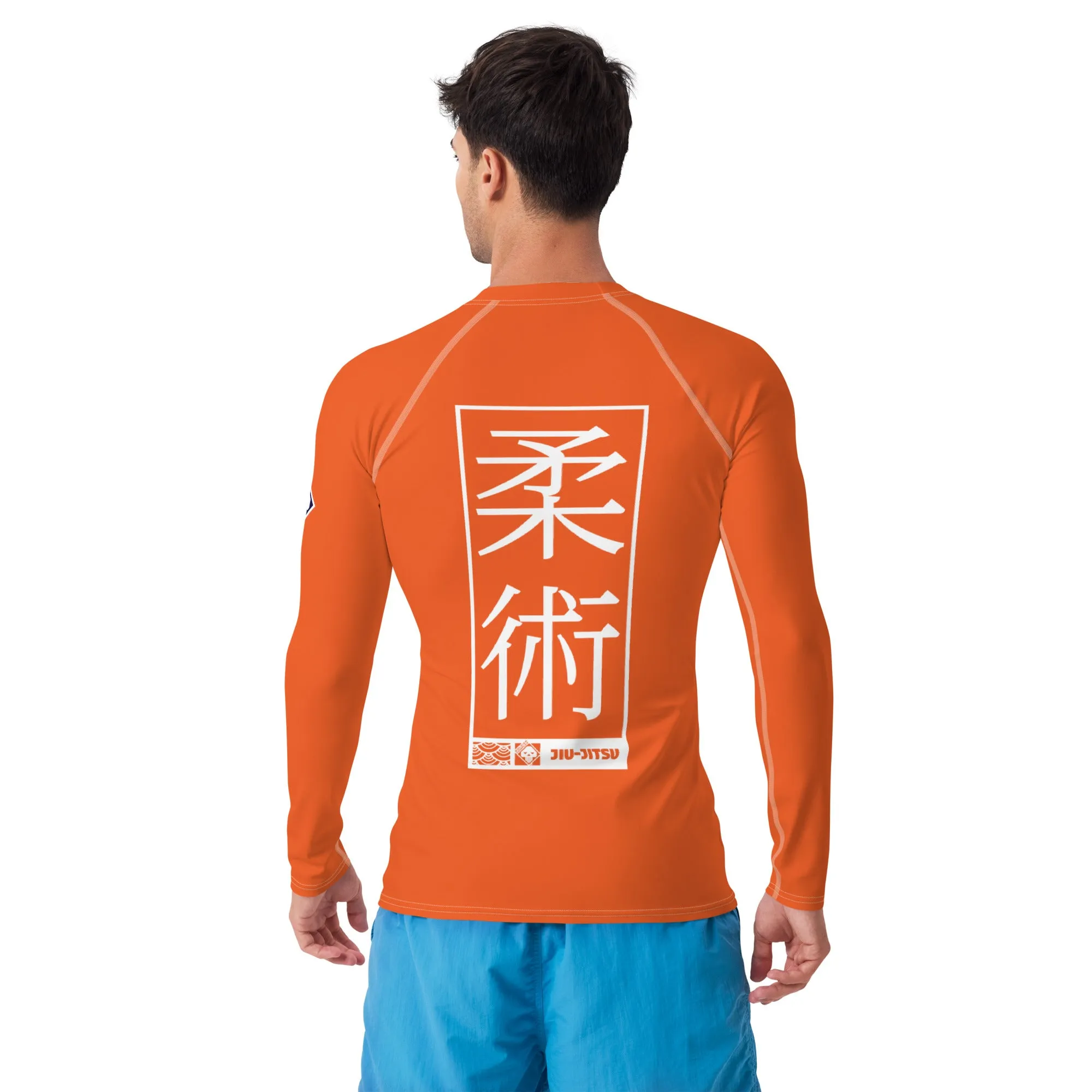 Mens Long Sleeve BJJ Rash Guard - Jiu-Jitsu 015 - Flamingo