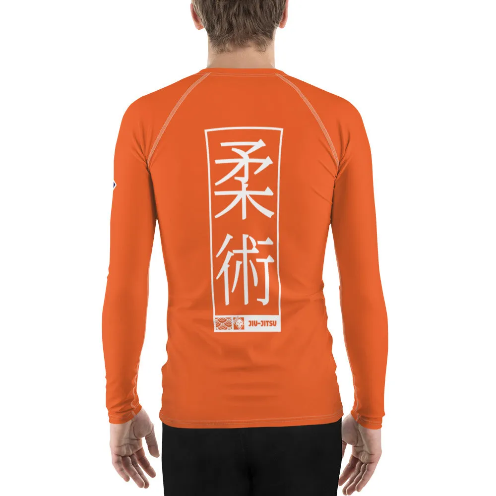 Mens Long Sleeve BJJ Rash Guard - Jiu-Jitsu 015 - Flamingo