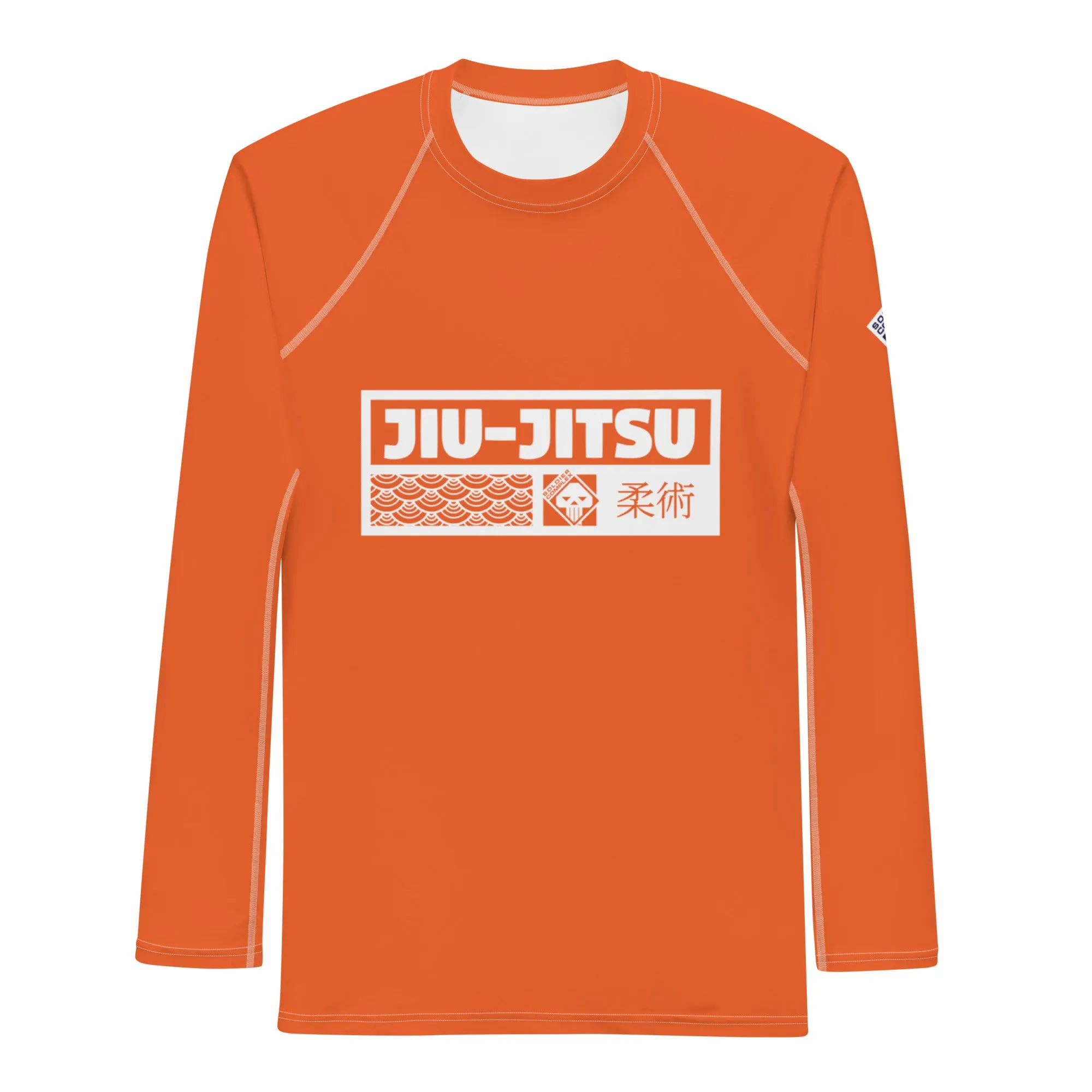 Mens Long Sleeve BJJ Rash Guard - Jiu-Jitsu 015 - Flamingo