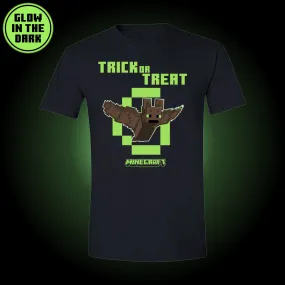 Minecraft Bat Trick or Treat Glow in the Dark Adult T-Shirt