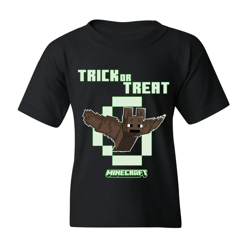 Minecraft Bat Trick or Treat Glow in the Dark Kids T-Shirt