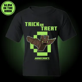 Minecraft Bat Trick or Treat Glow in the Dark Kids T-Shirt