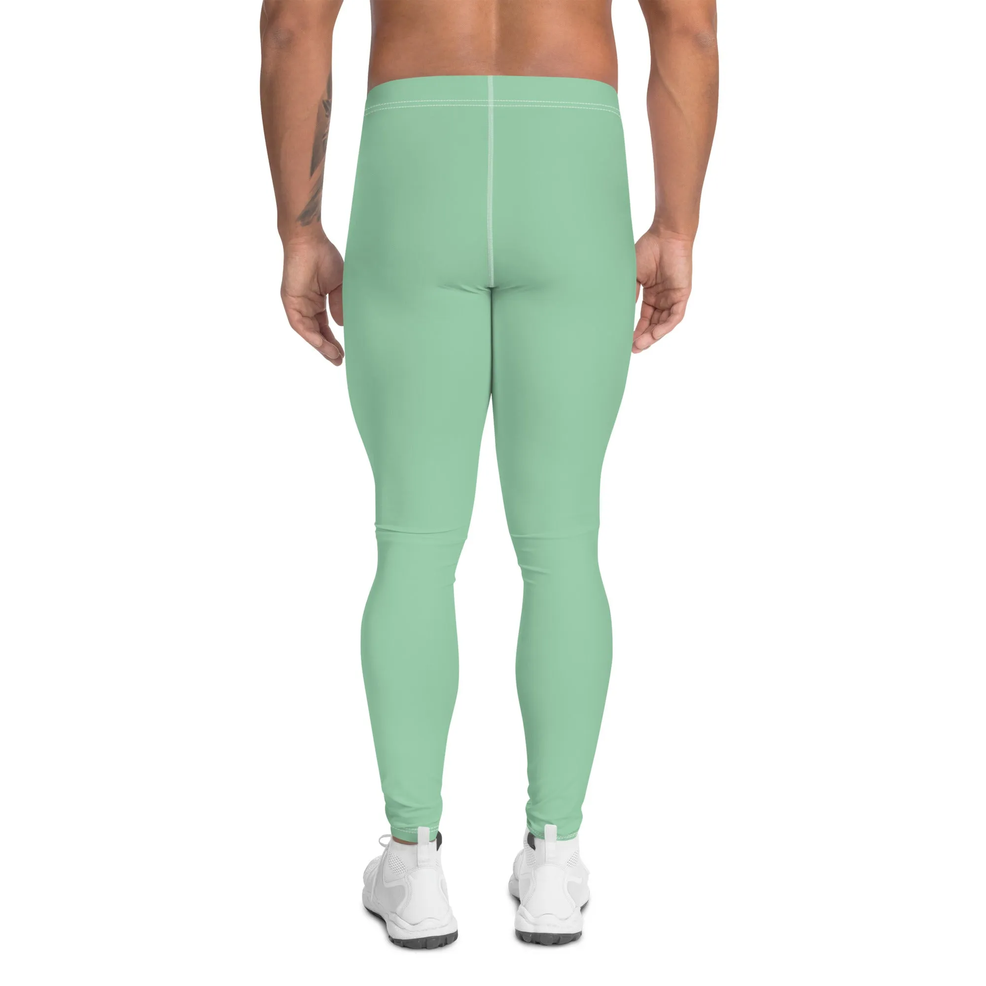 Modern Classic: Men's Solid Color Yoga Pants Leggings - Vista Blue