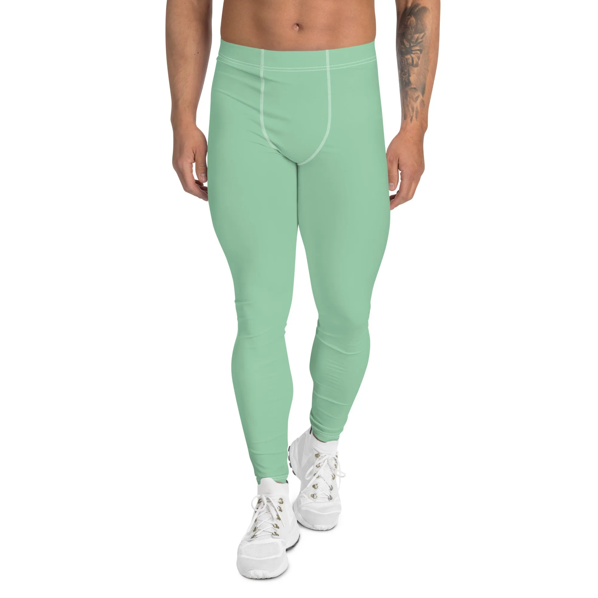 Modern Classic: Men's Solid Color Yoga Pants Leggings - Vista Blue