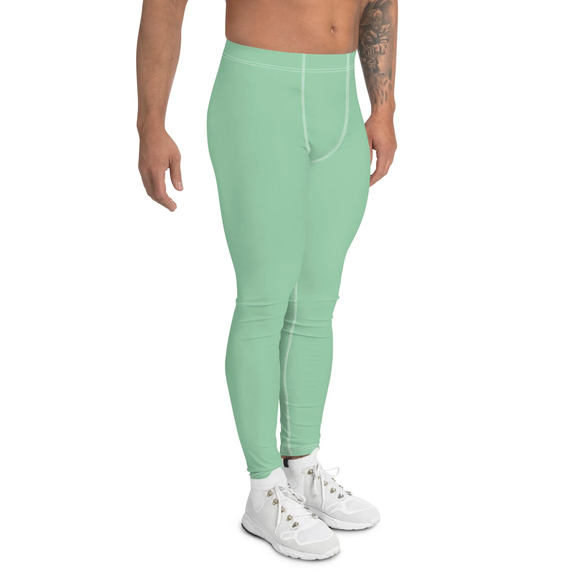 Modern Classic: Men's Solid Color Yoga Pants Leggings - Vista Blue