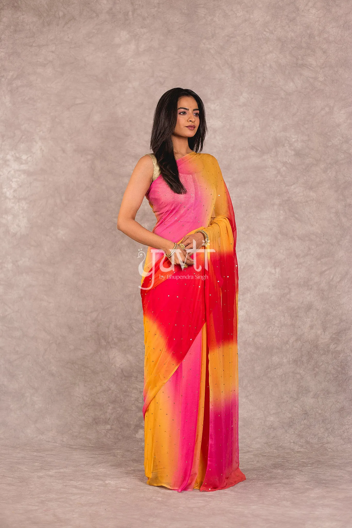 Multi colour Chiffon Saree