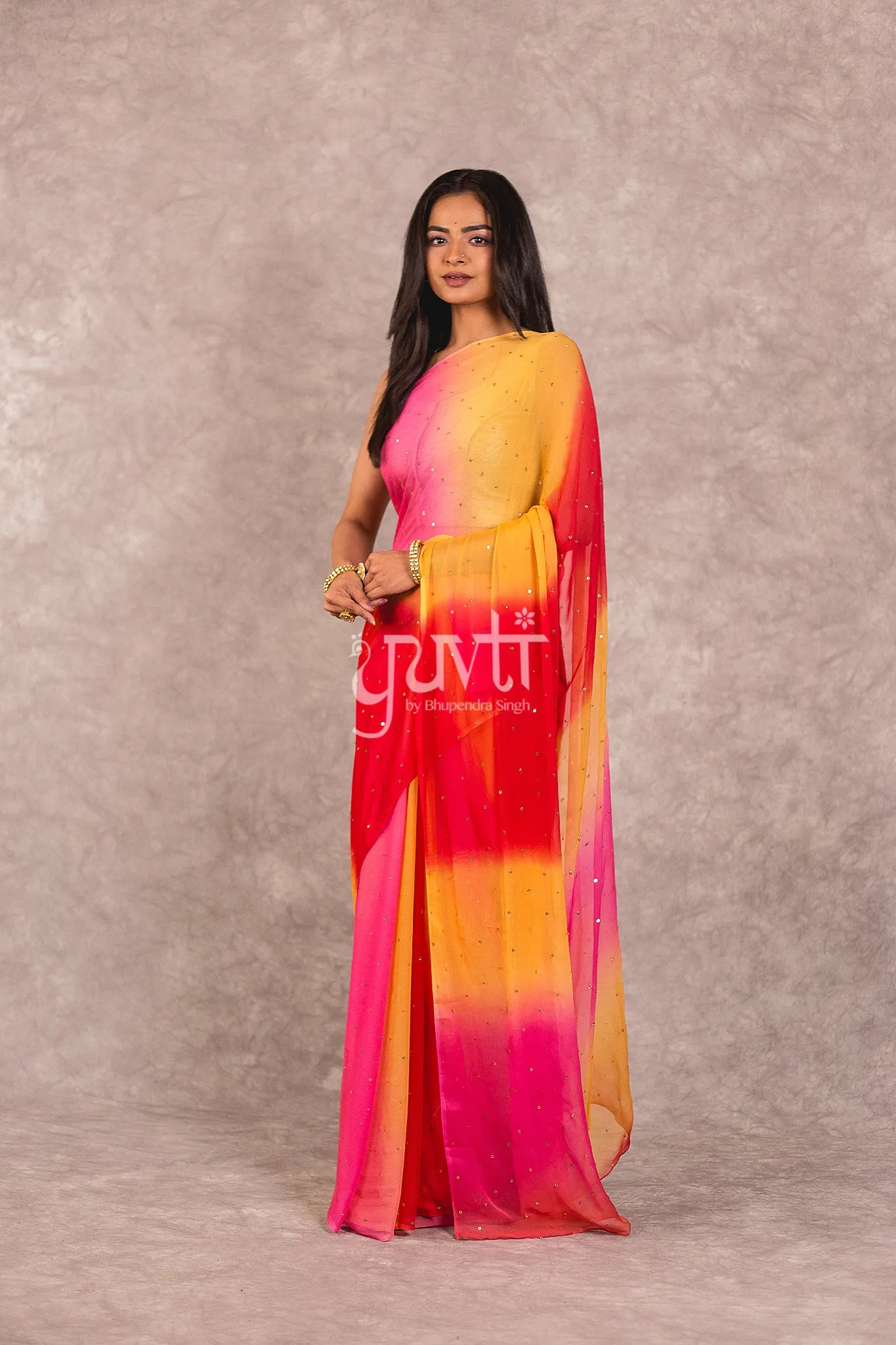 Multi colour Chiffon Saree