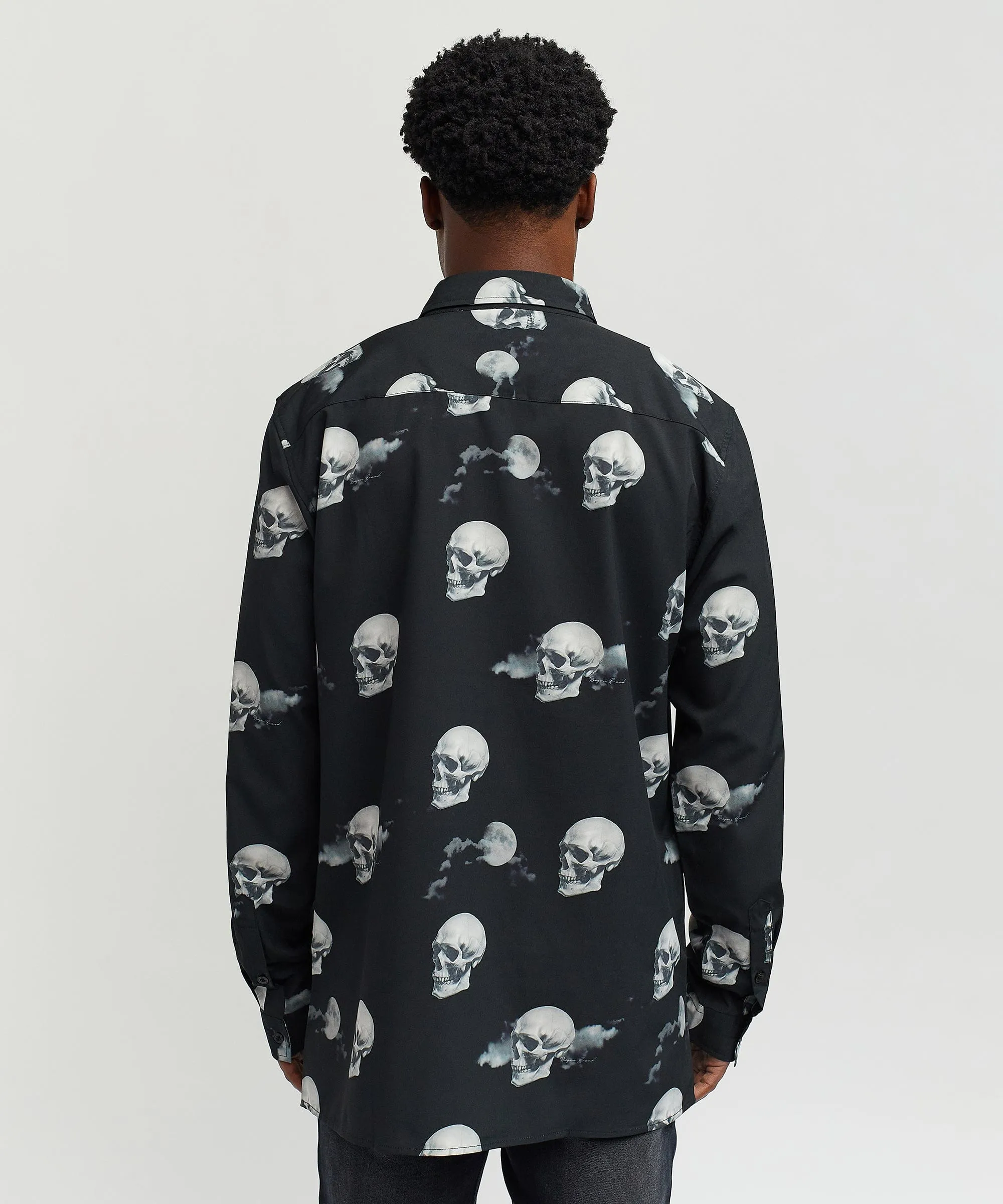 Nightvision Allover Print Viscose Woven Long Sleeve Shirt