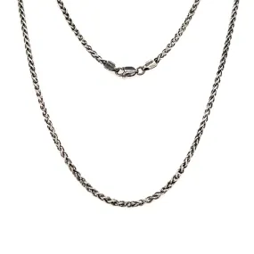 Oxidized Wheat Chain 2.25mm with 20in of Length in Sterling Silver