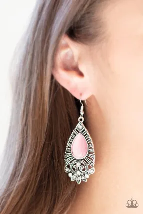 Paparazzi Accessories  - Majestically Malibu #E115 Peg - Pink Earrings