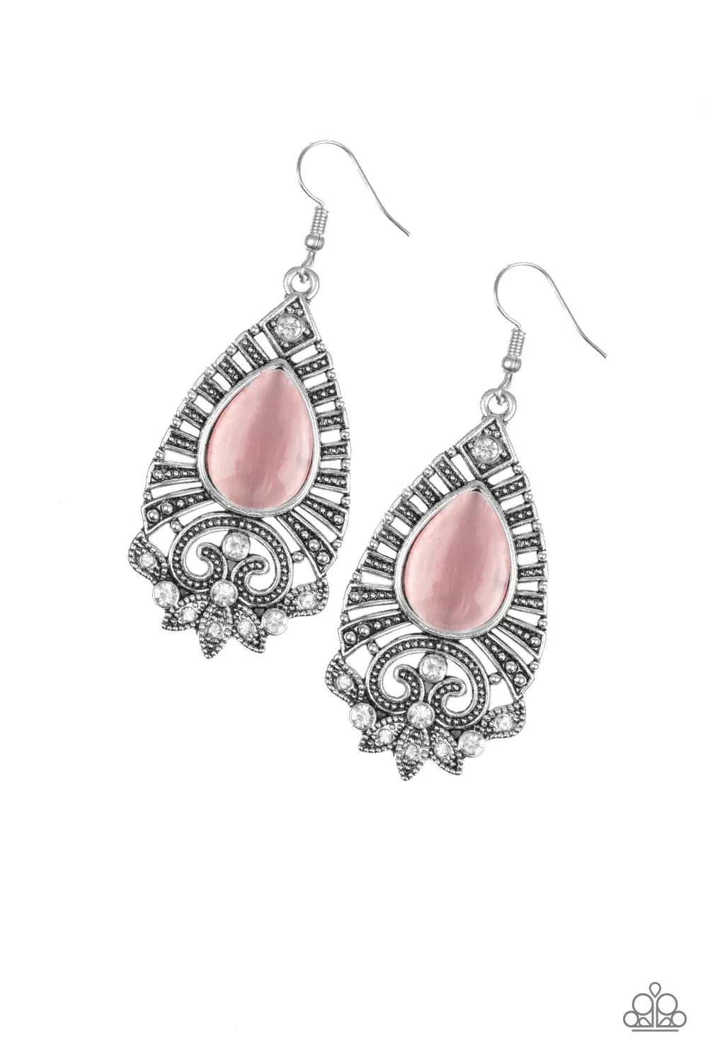 Paparazzi Accessories  - Majestically Malibu #E115 Peg - Pink Earrings