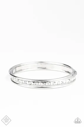 Paparazzi Ballroom Bauble - White Bangle Bracelet