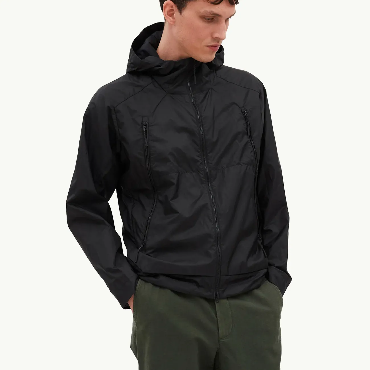 Pasmo Hooded Windbreaker Jacket - Black