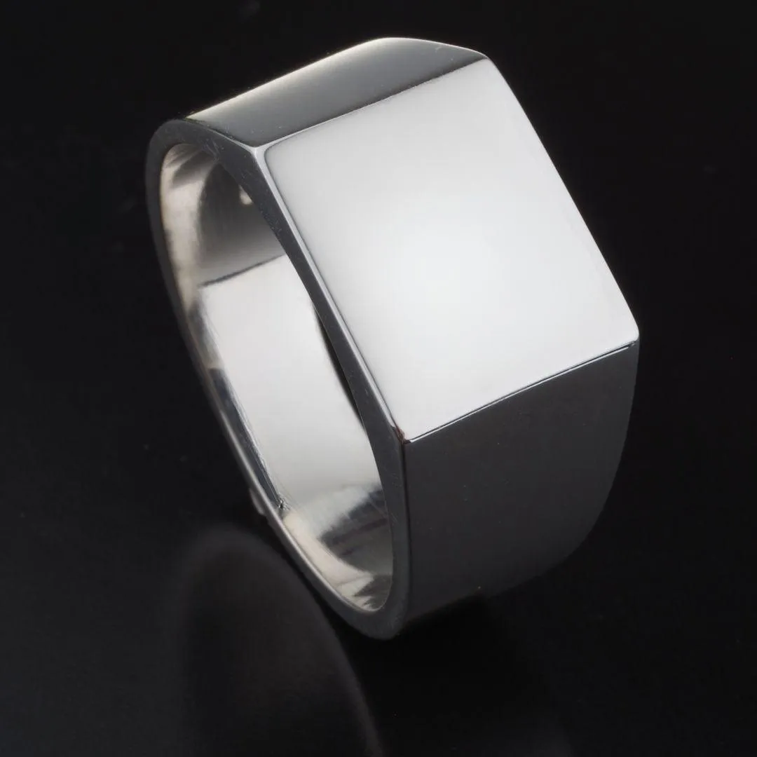 Personalised Square Signet Ring Sterling Silver