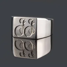 Personalised Square Signet Ring Sterling Silver