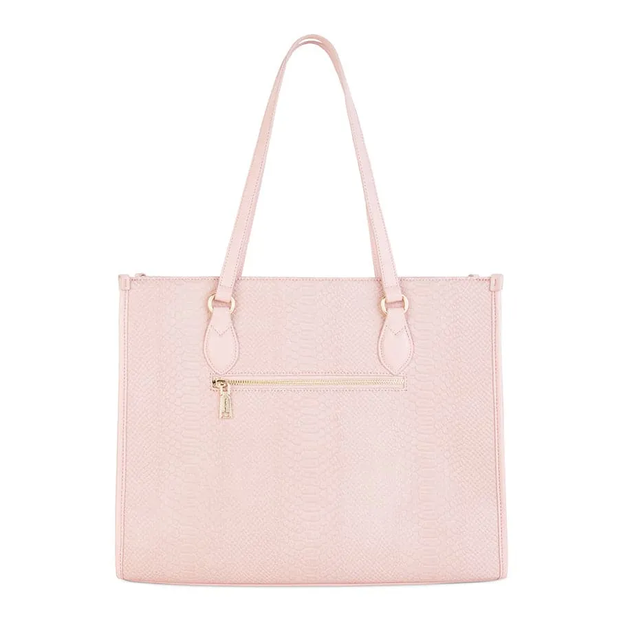 Pink Apollo 1 Faux Snakeskin Tote Bag