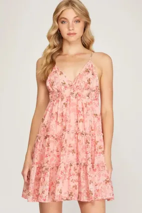 Pink Mini Dress Floral - Bella Chic