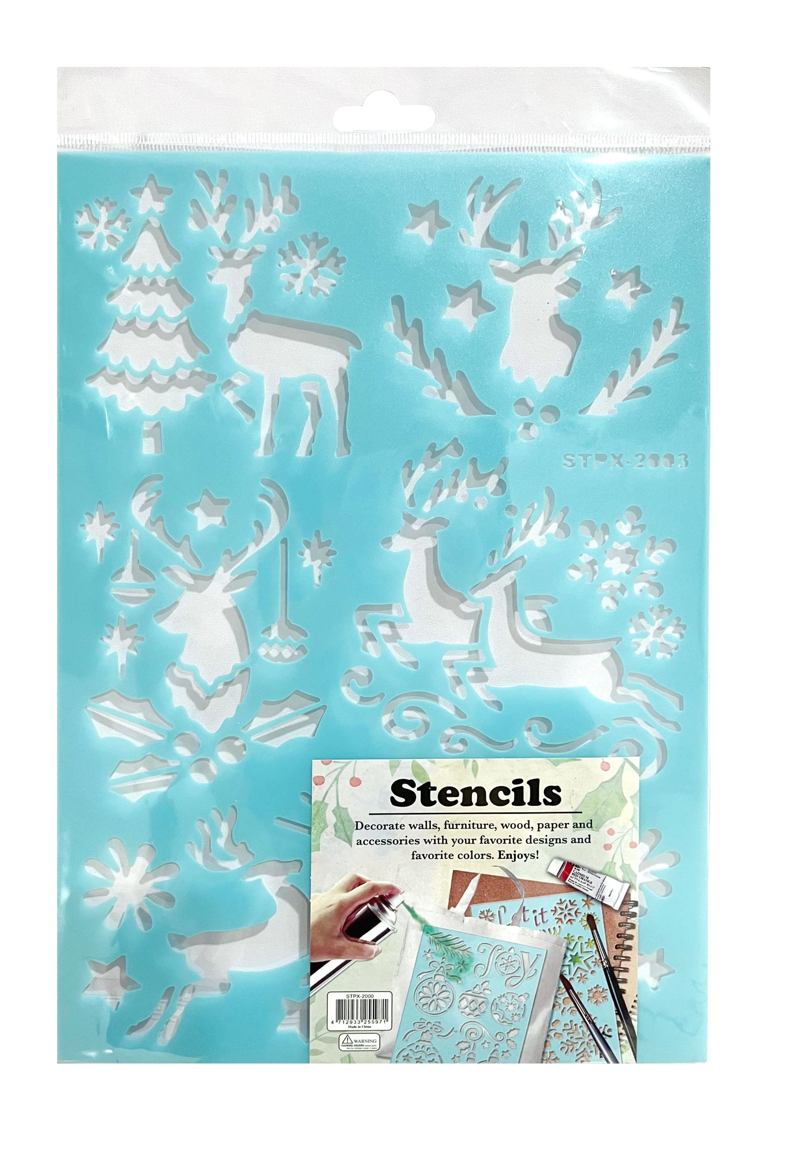 Plastic Snow Spray Stencil Asst