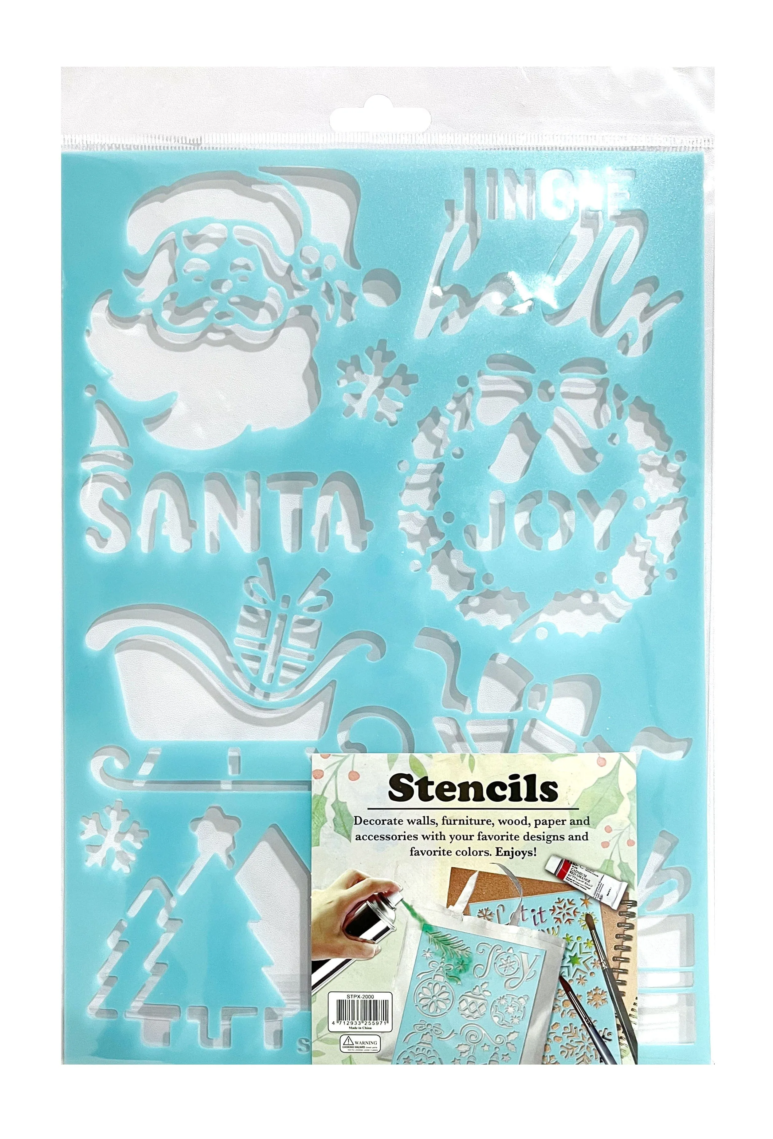 Plastic Snow Spray Stencil Asst