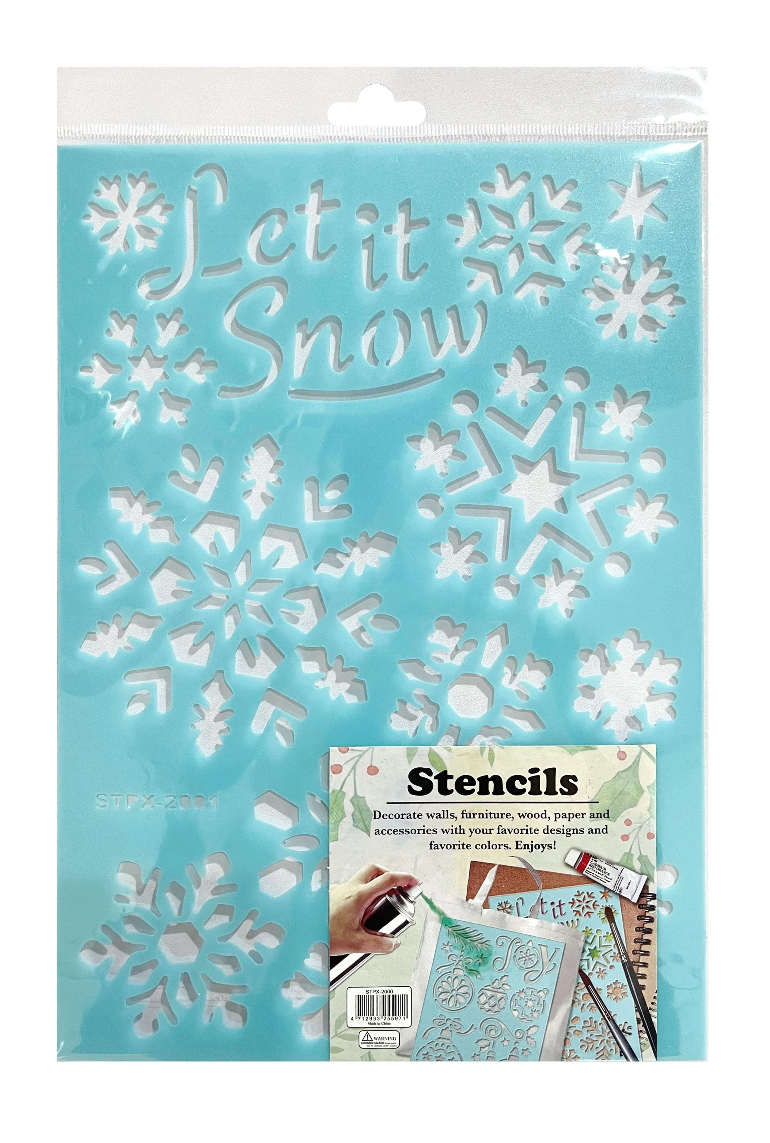 Plastic Snow Spray Stencil Asst