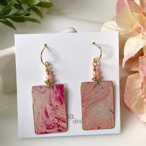 "Pink Splash" Earrings