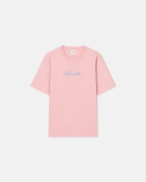 Reece - Embroidered Cotton-Jersey T-Shirt - Pink/Blue