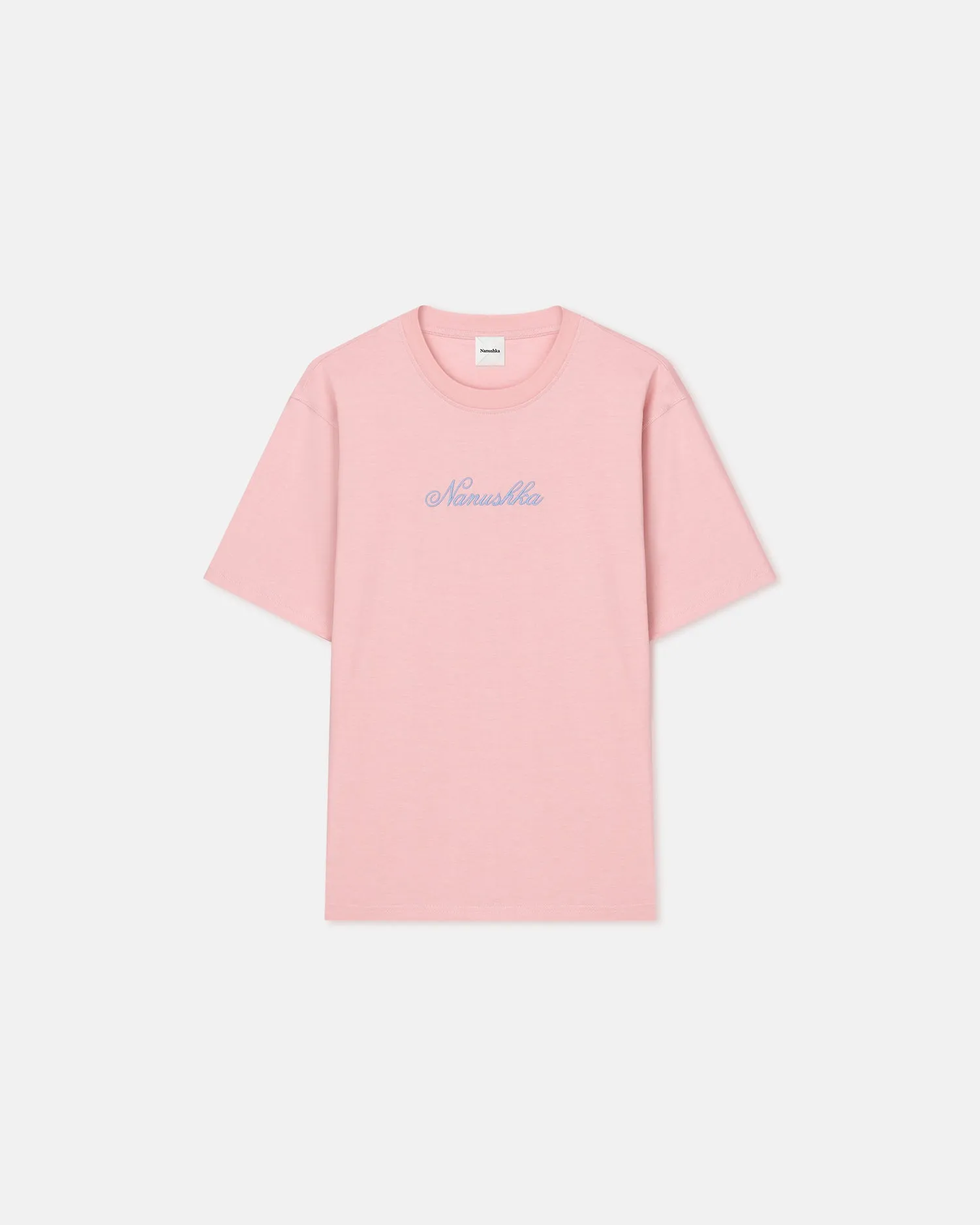 Reece - Embroidered Cotton-Jersey T-Shirt - Pink/Blue