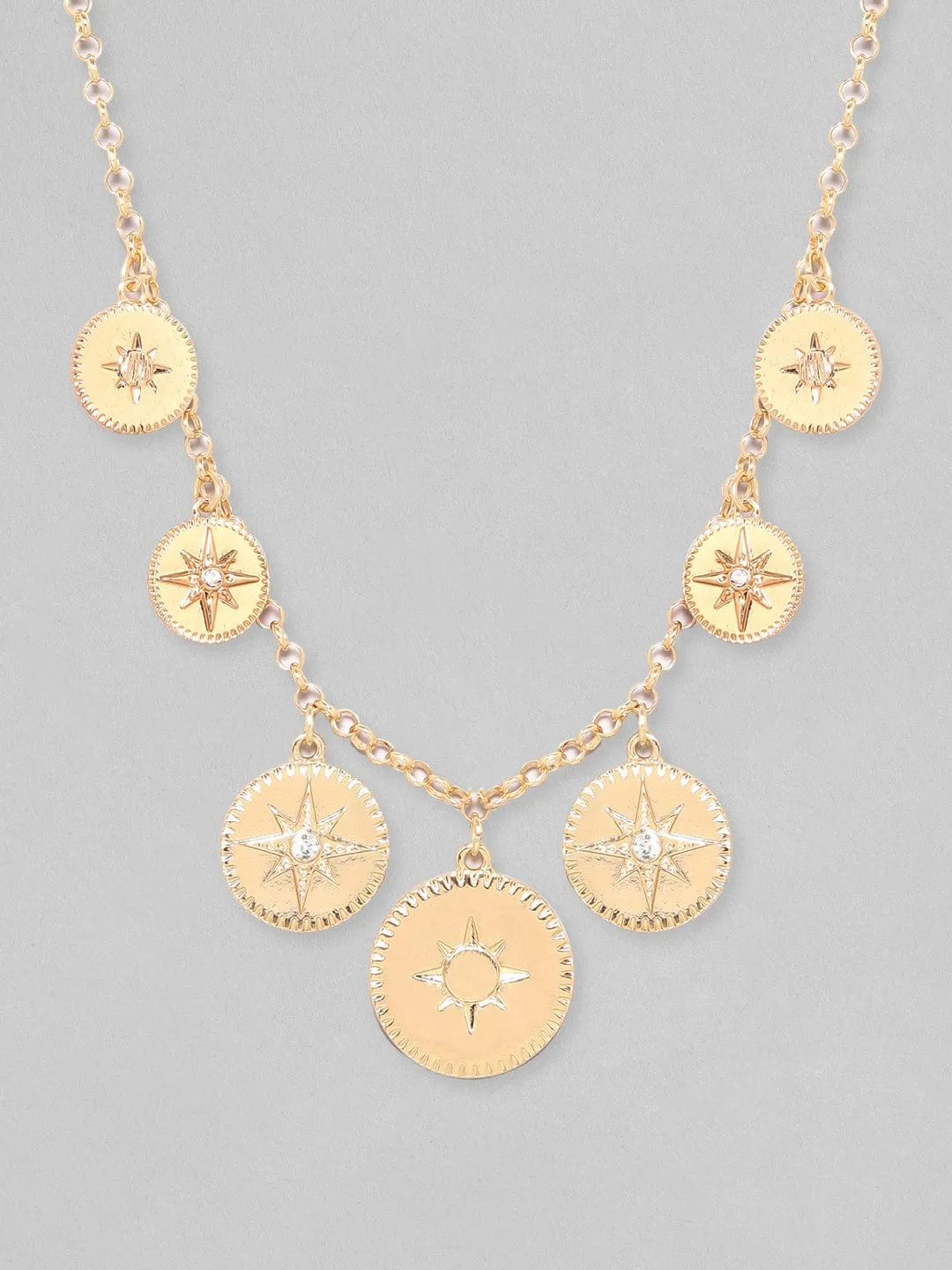 Rubans Voguish 18K Gold Plated Star Shaped Necklace