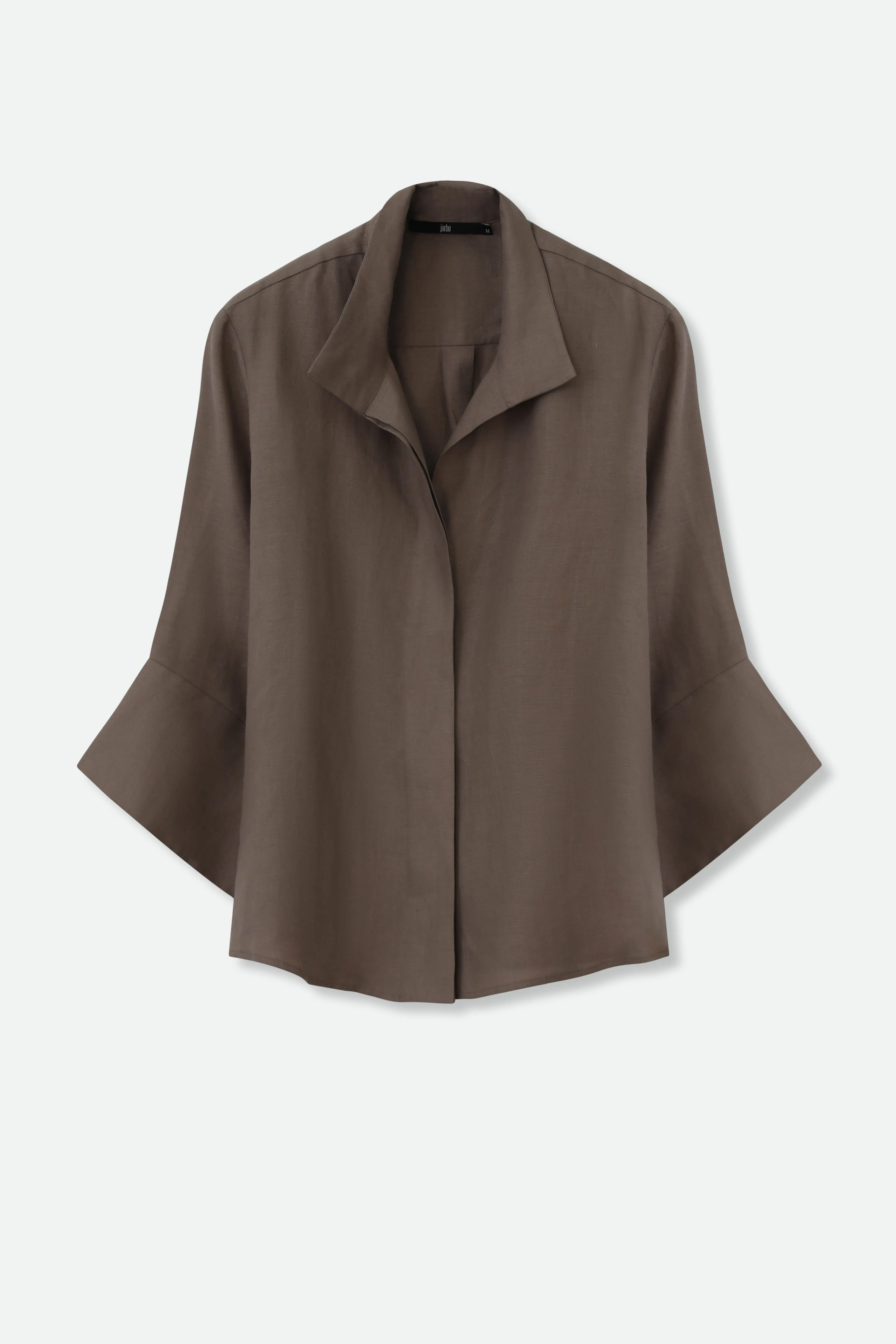 SANDRINE WIDE-CUFF SHIRT IN ITALIAN LINEN