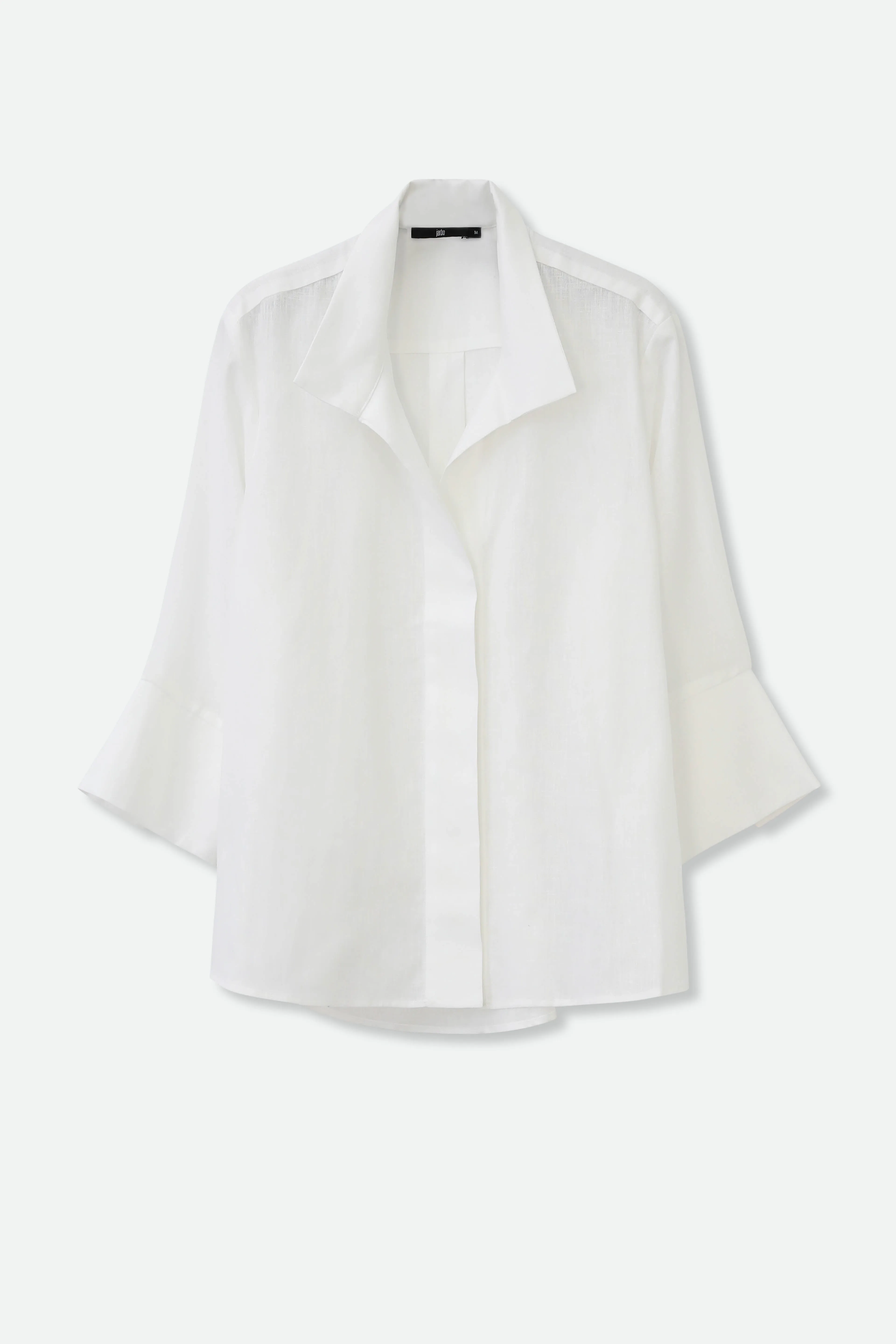 SANDRINE WIDE-CUFF SHIRT IN ITALIAN LINEN